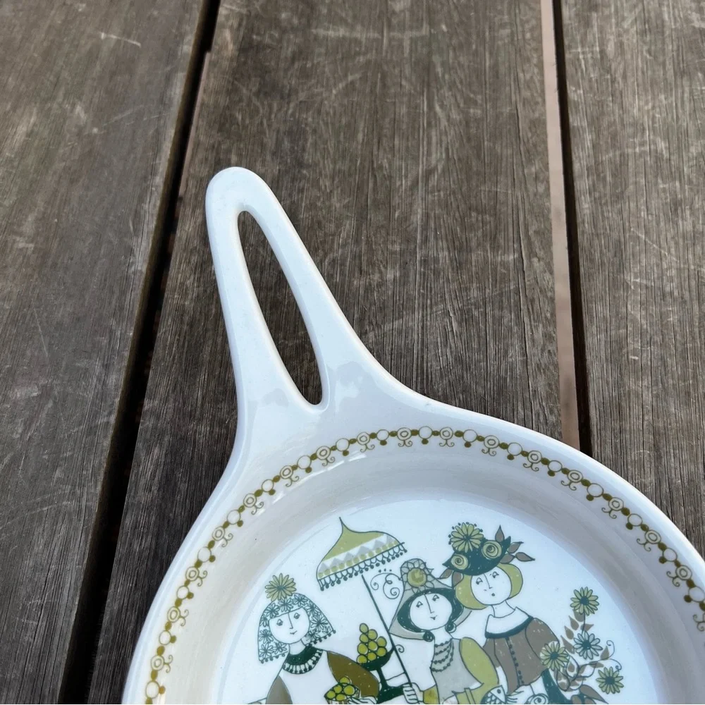 Vintage Turi-Design Market Round Skillet or Spoon Rest Norway Figgjo Flint 6.75”